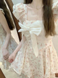 Gentle Floral Sling Skirt French Retro Waist Repair New Square Dress This Year Popular Sweet Women's Clothing