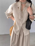 Old Money Style Linen Silk Shirt Women 2026 Spring Leisure Cardigan Temperament Loose Feeling Long-Sleeved Shirt