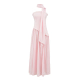 French Famous Temperament Waist-Lended Bosom Dress High-Level Feeling Familiar Sister Open Fork Dress