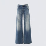 Vintage Hottie Low-Rise Loose Broad-Legged Trousers Spring And Summer Straight Jeans Women's New & Trousers Lengthened