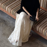 Suspension White Beautiful Yarn Half-Dress Skirt Sha Pung Pong Fairy 100-Fold Flowing Long Yarn Skirt Long Dress Woman