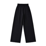 Lulu With The Same Flower Crotch Waist High-Waisted Yoga Pants Casual Loose Thin Slacks Retro Broad Leg Trousers