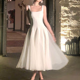 White Suspension Dress Woman's New Net Canopy Fairy Advanced Sense Certificate Long Dress Thin Dress