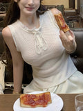 Highline Series Wool Knitted Cardigan Vest Two Sets Of Embroidered White Top Set