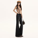 Micro-Rac Cowboy Trousers Slimming 2025 New Girls Autumn And Winter Drag Floor Comfortable Pocket Design