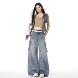 Mali Mary & Vintage | Deconstruct Multi-Pocket Design | Loose-Fitting Wide-Legged Jeans Girl Eichun Pattern