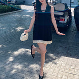 This Year's First Little Black Dress Miu Black Vest Temperament A Short Skirt