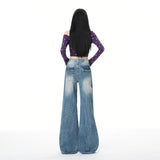 2026 New | Vintage | Pressing And Folding Process | Low-Rise Loose Broad-Legged Jeans