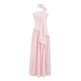 French Famous Temperament Waist-Lended Bosom Dress High-Level Feeling Familiar Sister Open Fork Dress