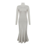 Change The Japanese Line Micro-Permeable Machine Island High-Collar Knitted Dress Female Senior Sense With Hot Girl To Close The Waist Skirt