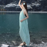 2026 Day Silk Collar Hanging Neck Sling Dress Women's New Summer Dress French Long Skirt