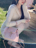 Love Navy Collar Can Also Wear A Good Body Velvet Navy Collar Top / Knitted Skirt
