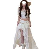 Love The Island Xia Seaside Bohemian Half-Dress Slings Irregular Dress Three-Piece Suit Woman