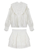 French Embroidered 100 Cotton Set Of Female Fairy Blouse Jed Flower Dress Court Style Two Sets