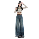 Hairy Broad-Legged Jeans Women's Spring Summer 2025 New High-Rise Loose Light Design Feeling Dredging Trousers