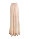Capri Midsummer Man Silk Embroidered Petrithed Neck Dress Sweet Sling Dress Girl Summer Dress