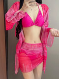 Bikini Four-Piece Swimsuit Women Split The New Conservative Long-Sleeved Meat Masking Thin Swimsuit Women Bolis 9578