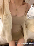 696# Summer With Chest Cushions Small Sling Vest Women Tight Body Pure Desire To Wear Inside And Outside The Bottom Of The Bottom